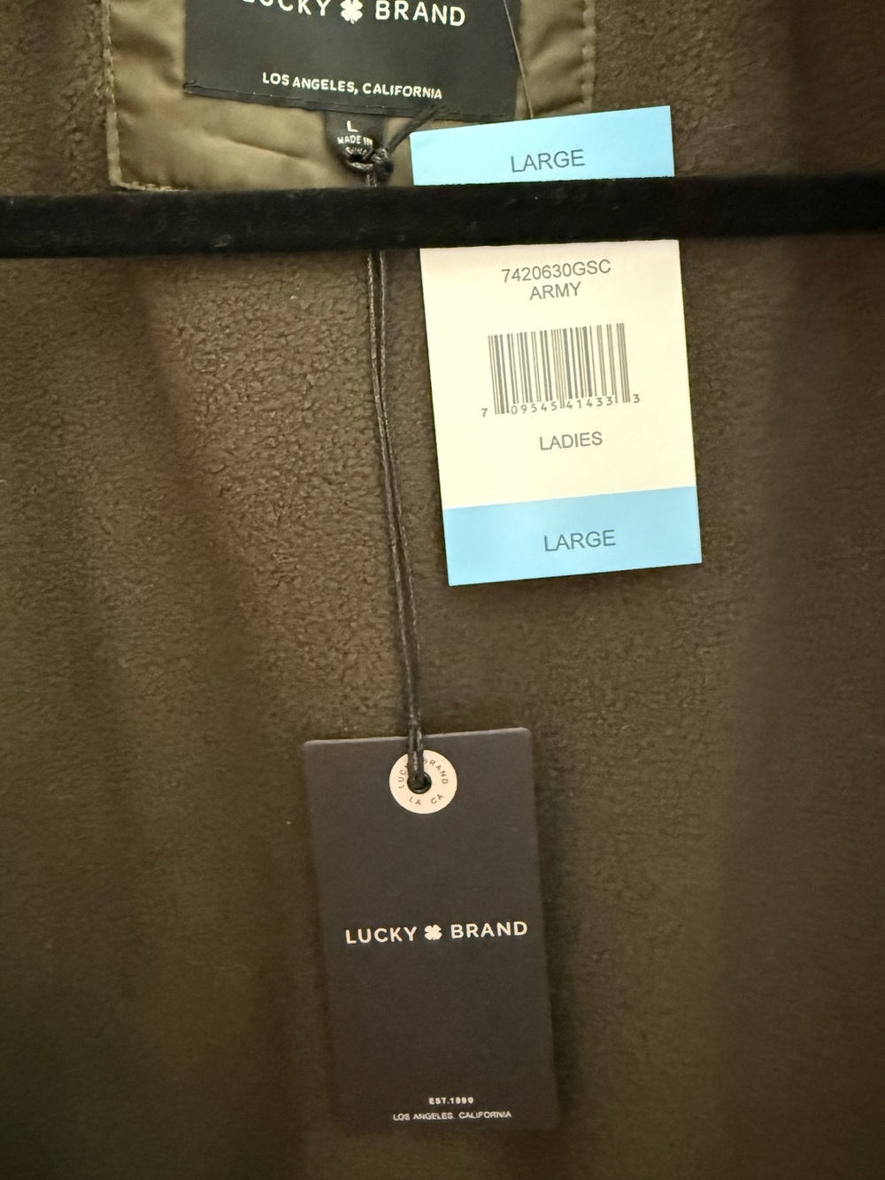 Lucky Brand Quilted Olive Green Lightweight Jacket - Picture 5 of 5